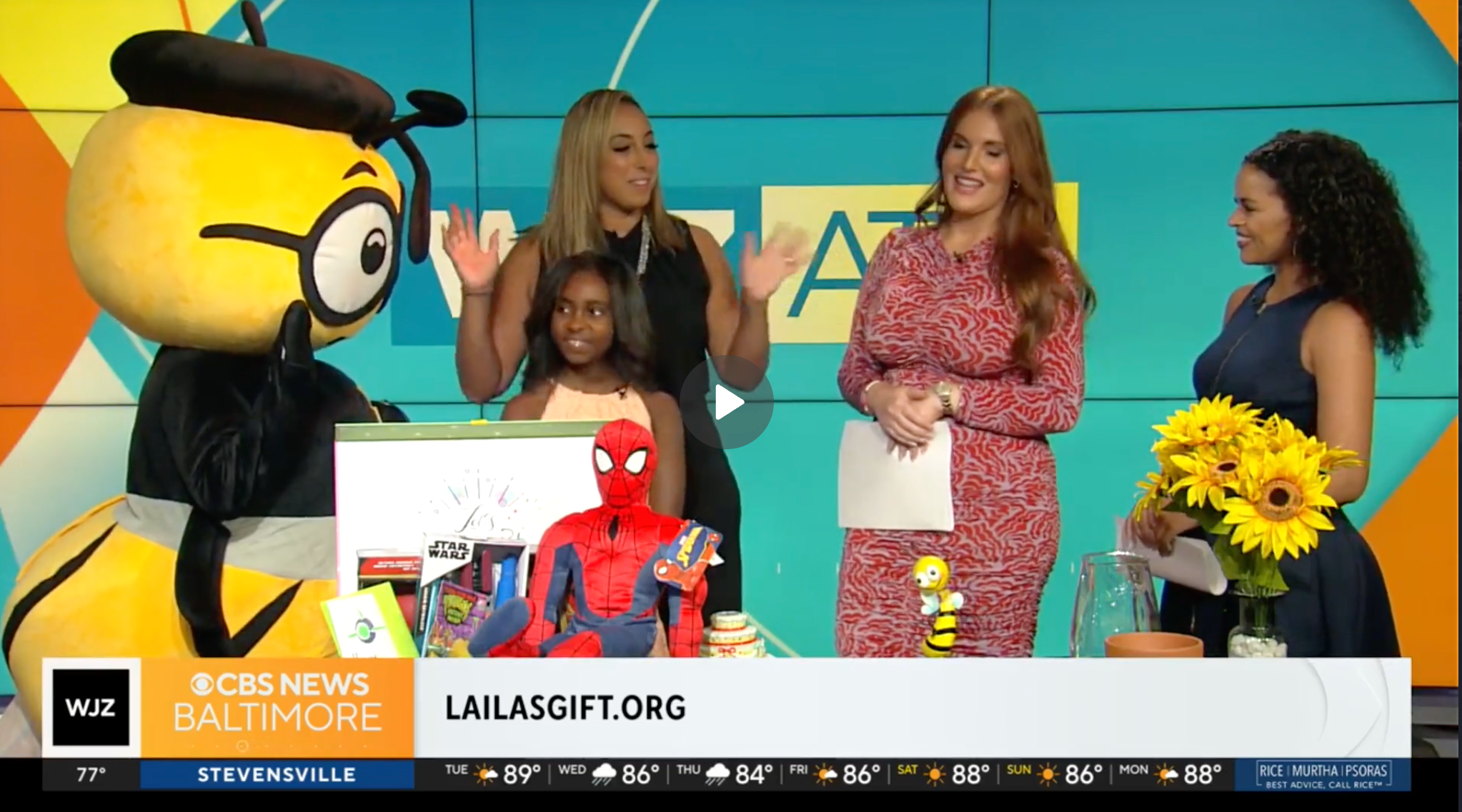 Laila's Gift talks with WJZ CBS Baltimore.